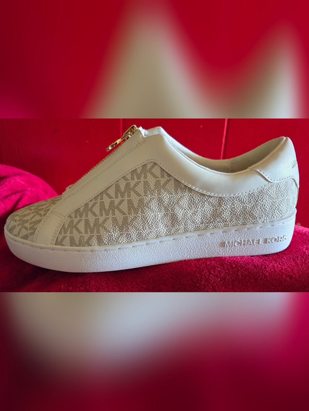 MK Leather Shoes W/Gold Zip. BN No Box. These Were a gift. Authentic! - Picture 2 of 7